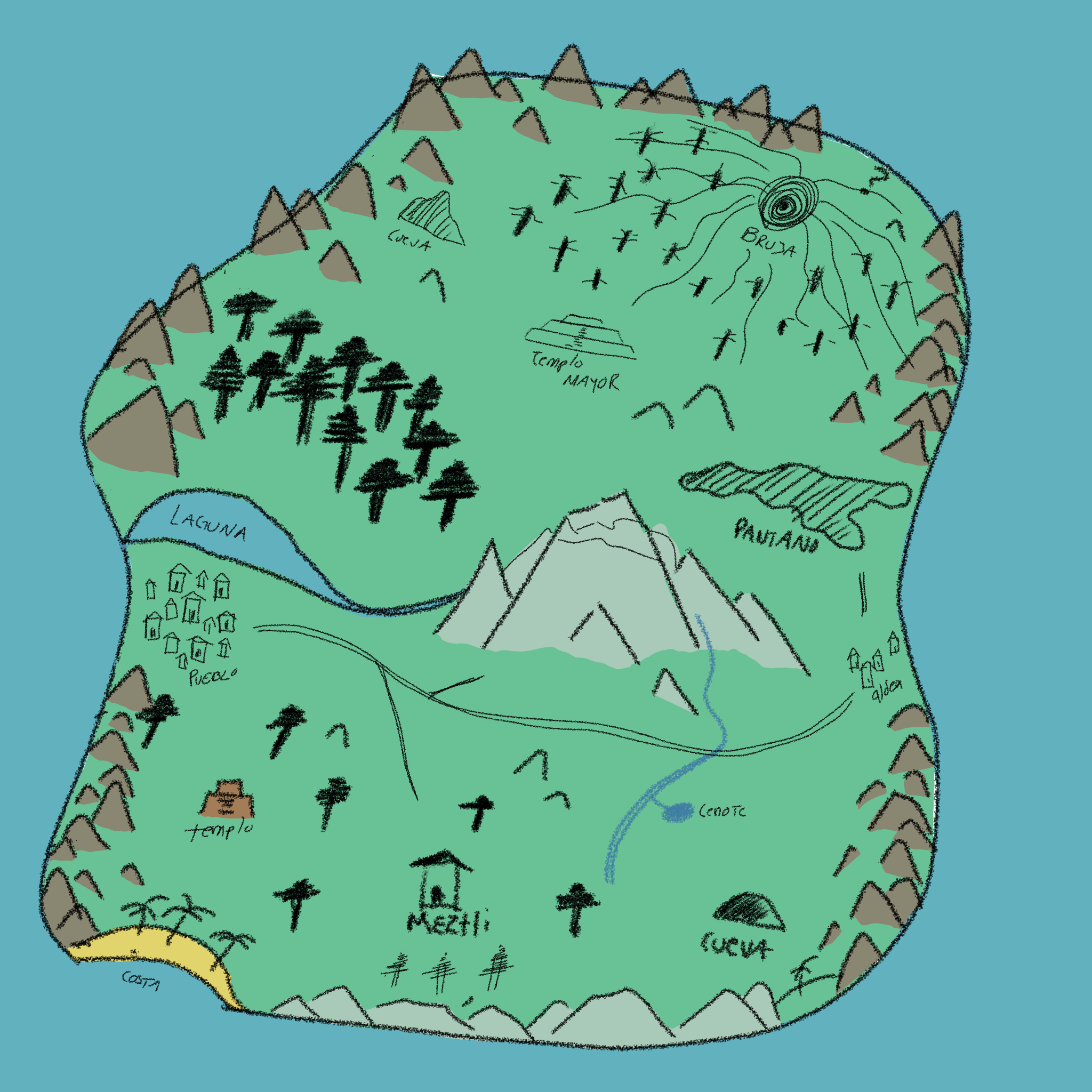 Primer bosquejo de la isla de Meztli